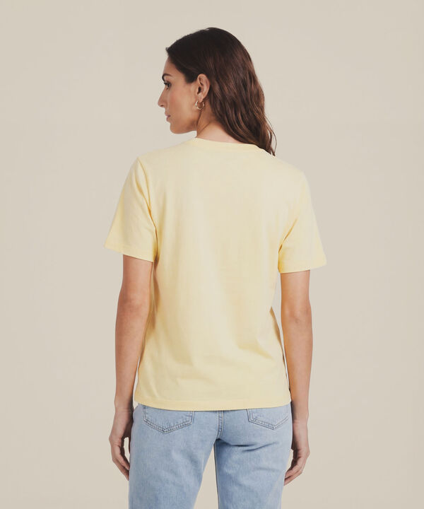 Camiseta Estempada Cuello Redondo Para Mujer