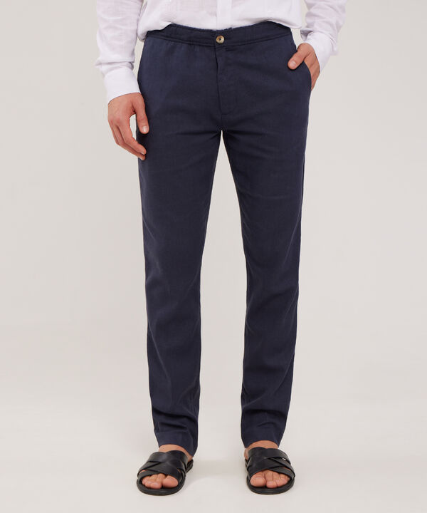 Pantal&oacute;n Tipo Chino En Lino image number null