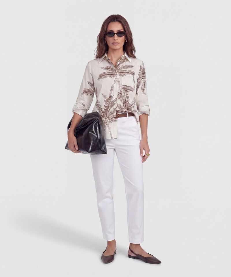 Camisa Estampada Con Charreteras Ajustables 