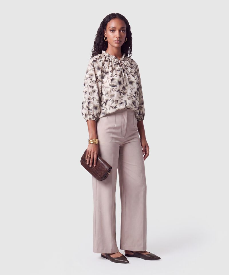 Blusa Con Estampado Y Escote En V Mujer