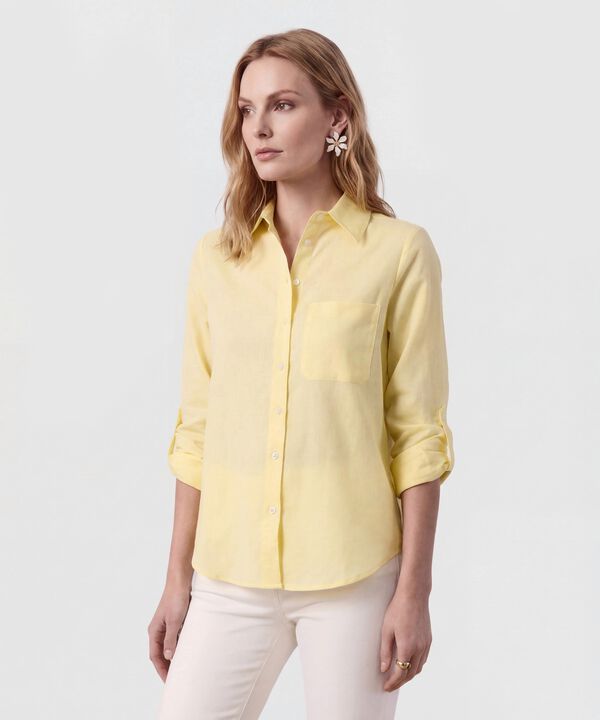 Camisa Unicolor Con Charretera Para Mujer image number null