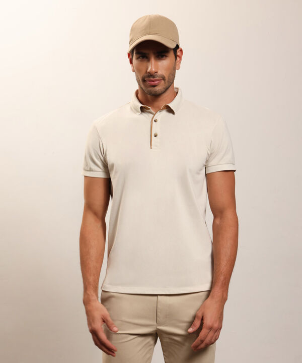 Polo De Botones Contraste Para Hombre image number null