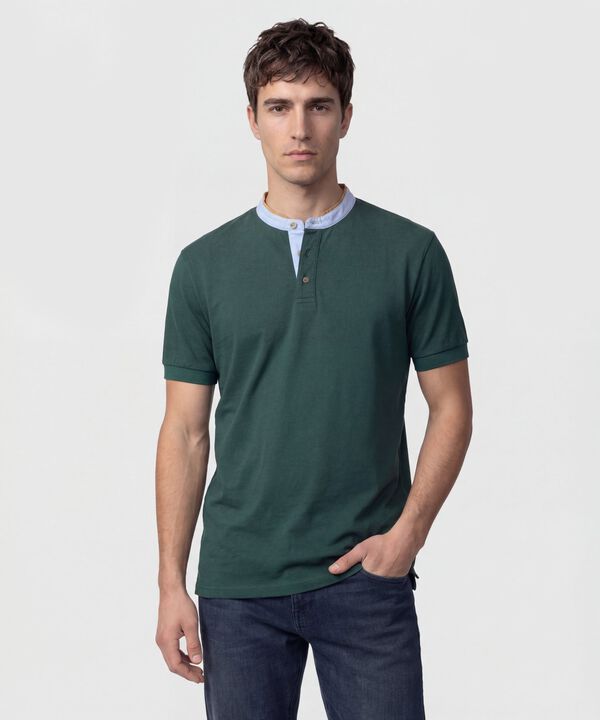 Polo Con Cuello Neru Y Pechera Hombre image number null