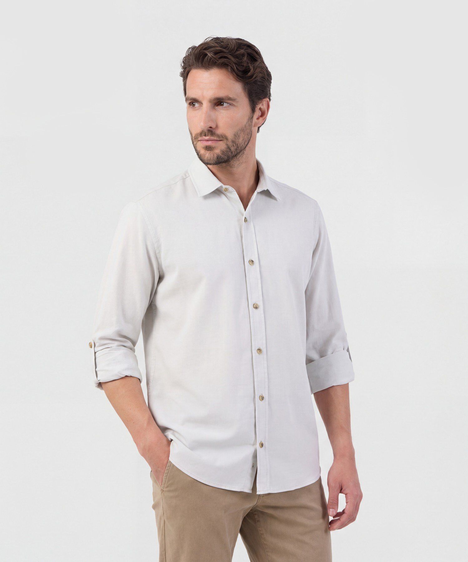 Camisa Hombre Manga Larga Recogible