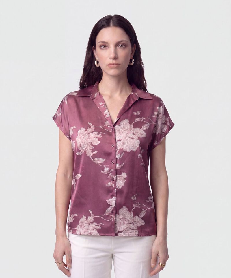 Camisa Manga Corta Estampada Para Mujer