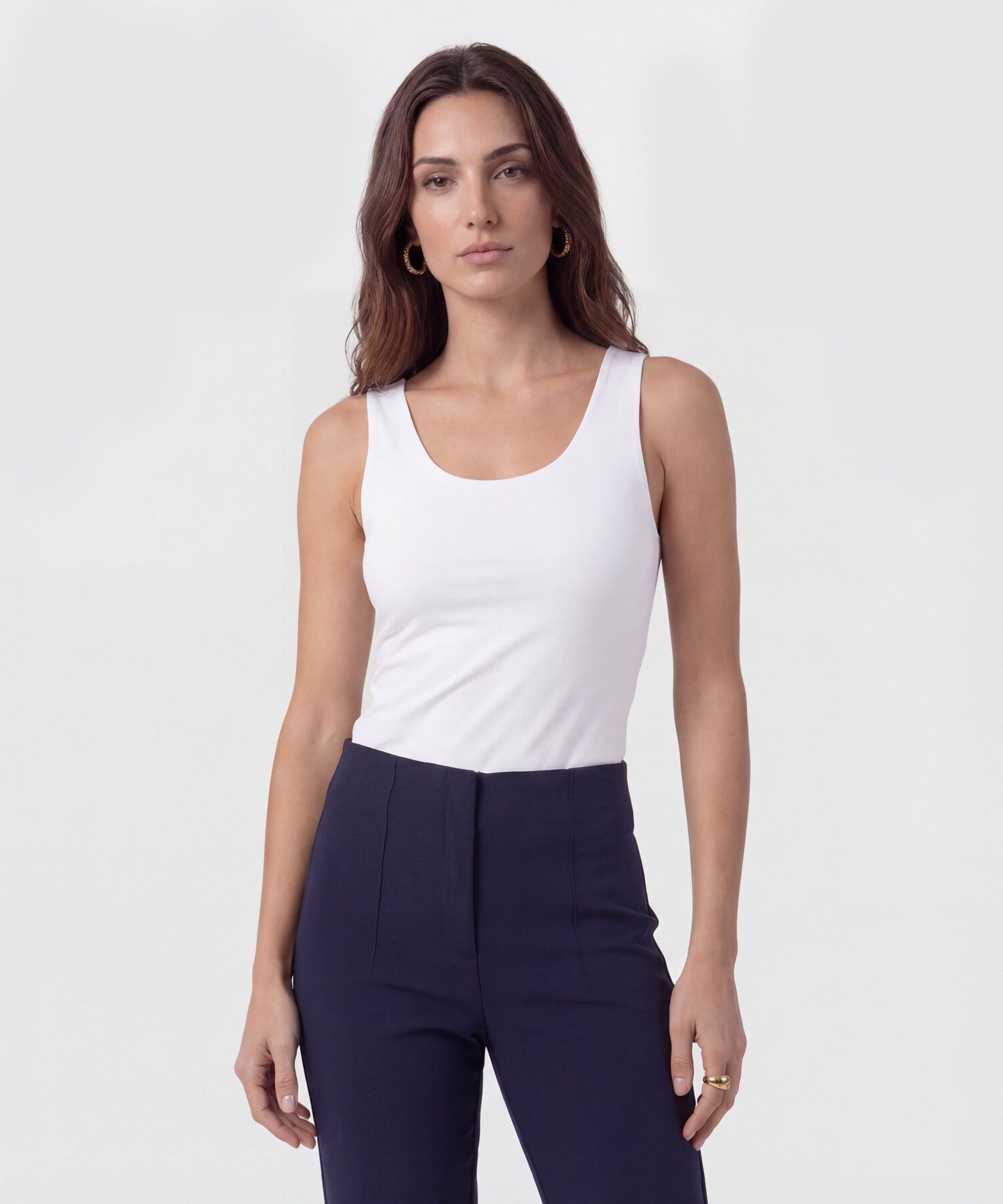 Camiseta B&aacute;sica De Manga Sisa Para Mujer