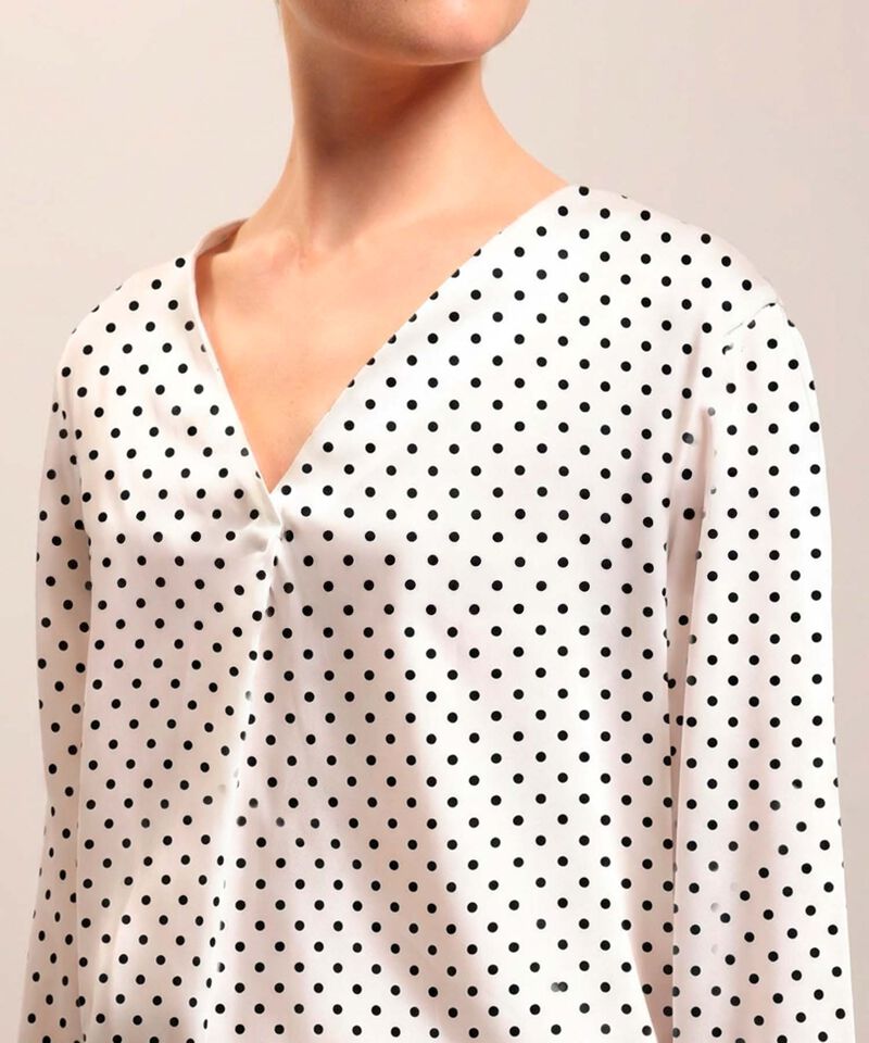 Blusa Estampada Con Cuello En V Para Mujer