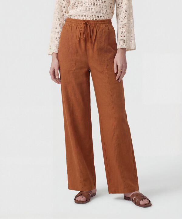 Pantal&oacute;n Wide Leg Con Bolsillos Para Mujer image number null