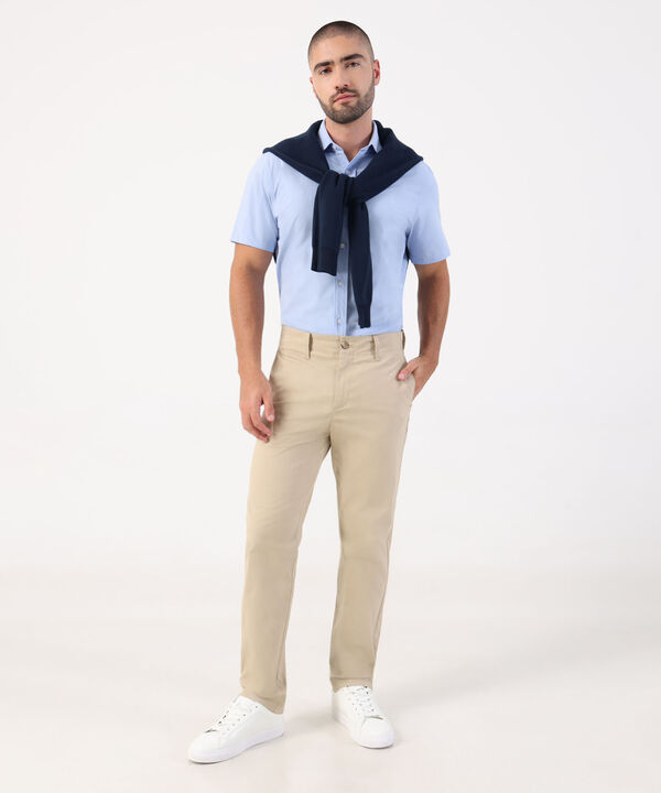 Camisa Formal Manga Corta Para Hombre, AzulClaro, hi-res