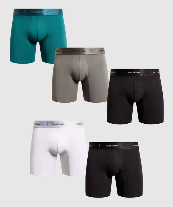 Pack x5 B&oacute;xers Medios Unicolor para Hombre image number null