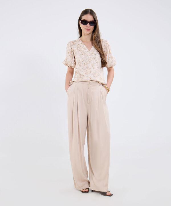 Blusa Estampada Cuello V