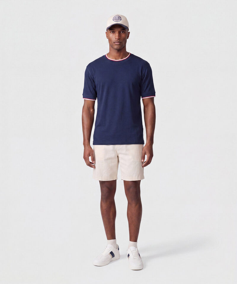 Camiseta Cuello Redondo Contrastado Hombre