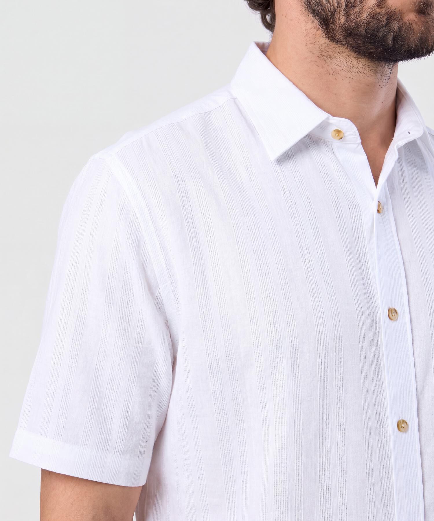 Camisa Manga Corta Texturizada Para Hombre