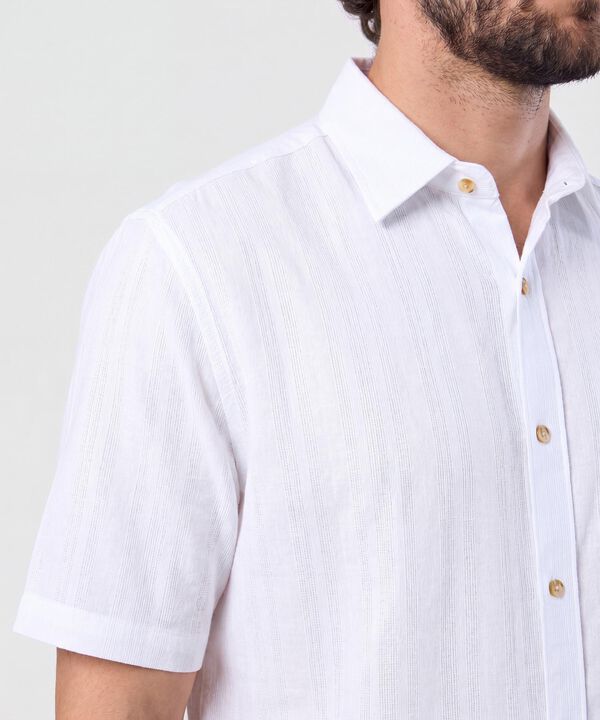 Camisa Manga Corta Texturizada Para Hombre