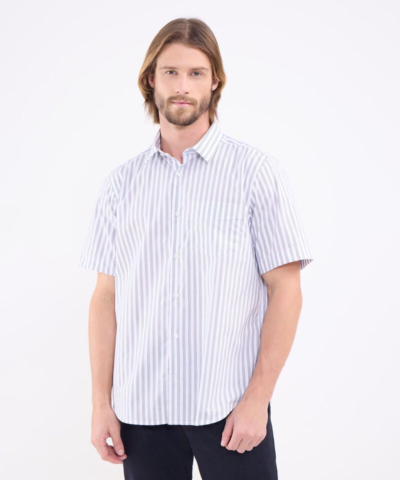 Camisa manga corta prete&ntilde;ida fit regular para hombre