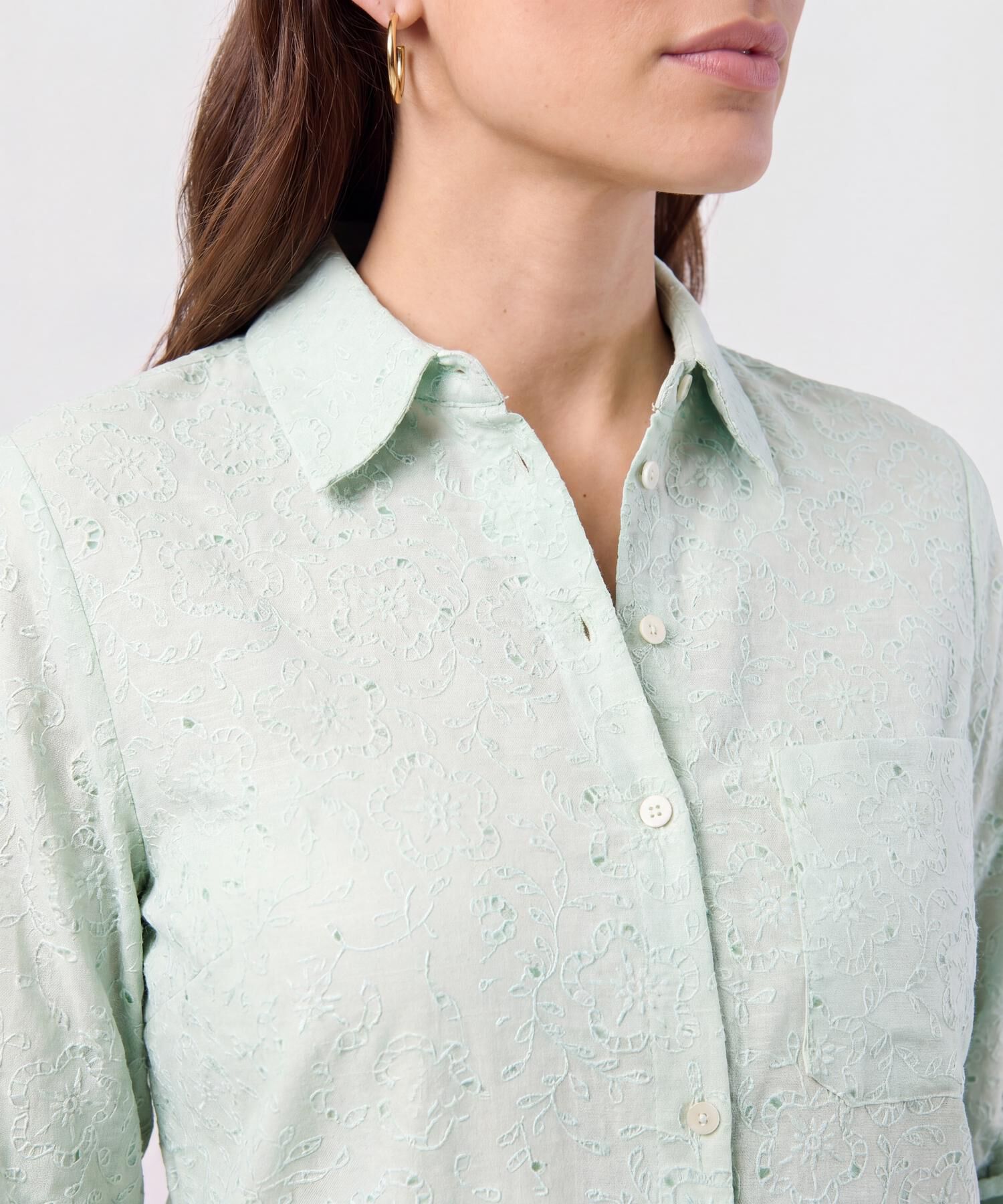 Camisa Texturizada con Manga Larga para Mujer