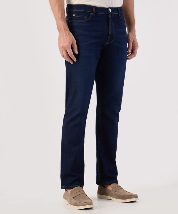 Jean Corte Recto Cl&aacute;sico Azul Oscuro Hombre image number null