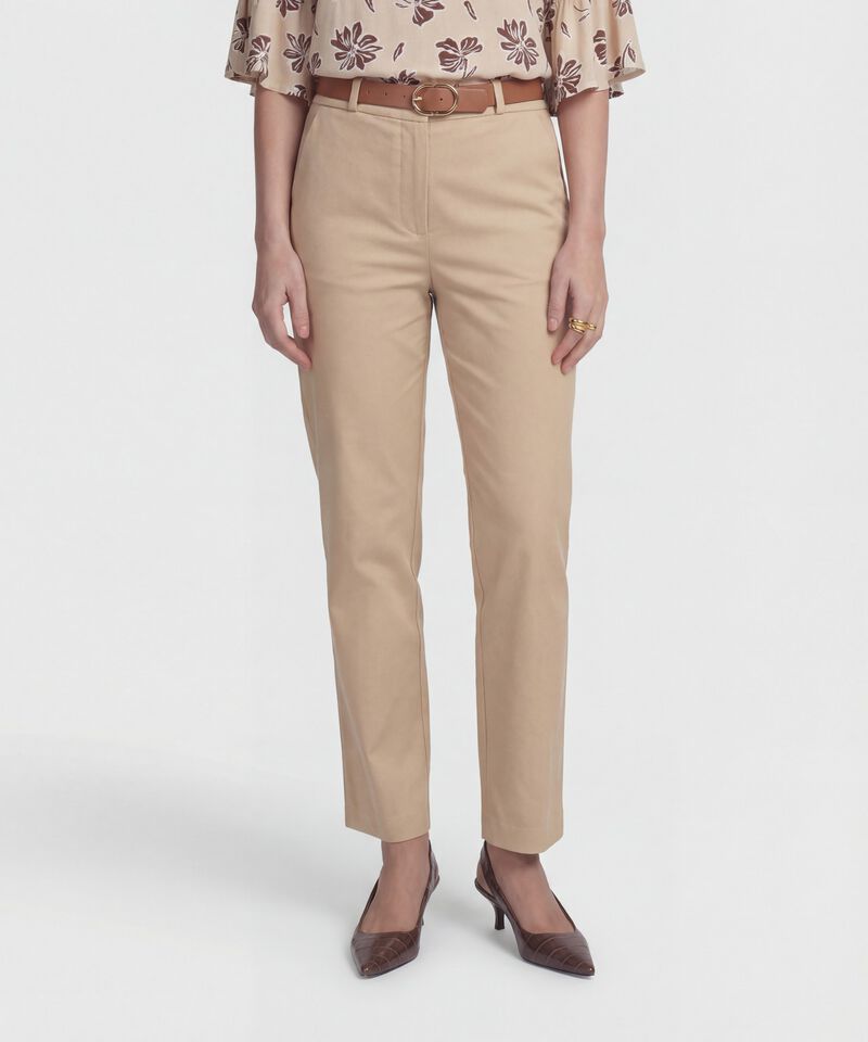 Pantal&oacute;n Unicolor Tipo Chino Para Mujer